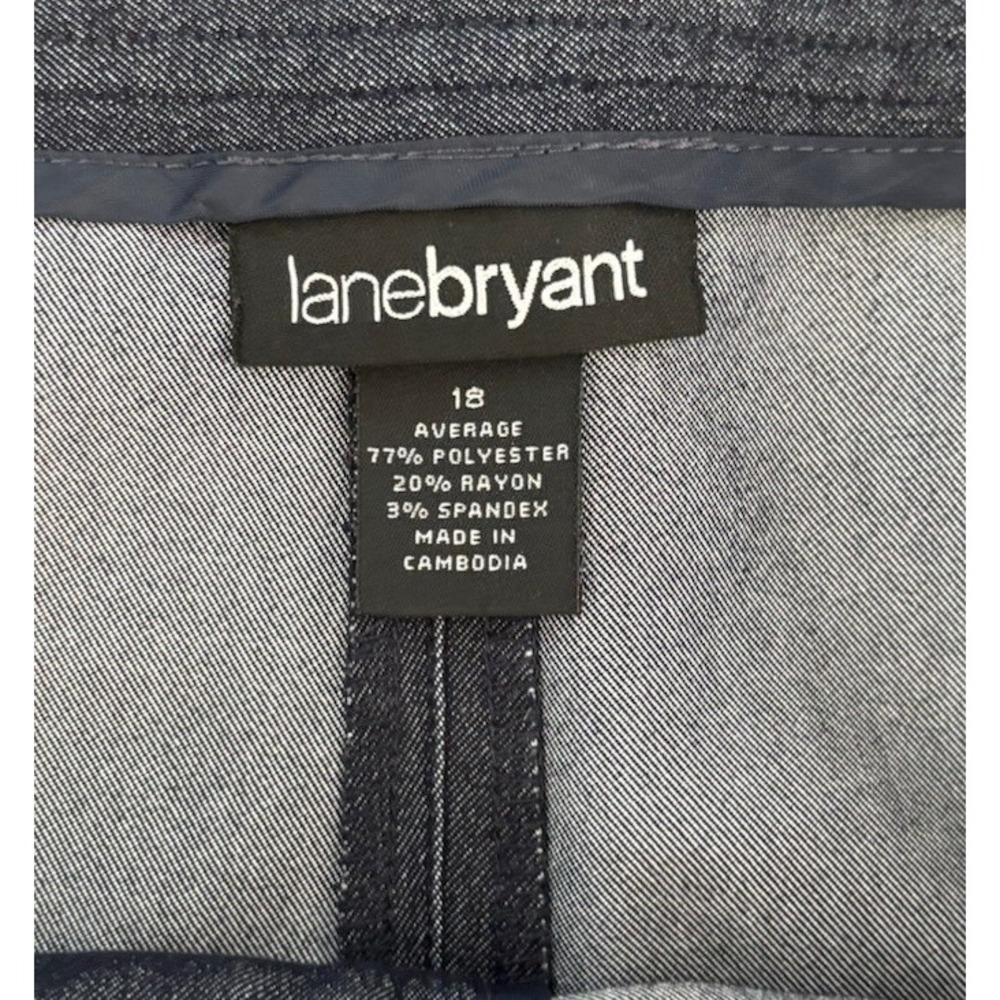 Lane Bryant Womens 18 Dark Wash Trouser Pants Wide Leg Stretch Career Blue - Picture 3 of 8